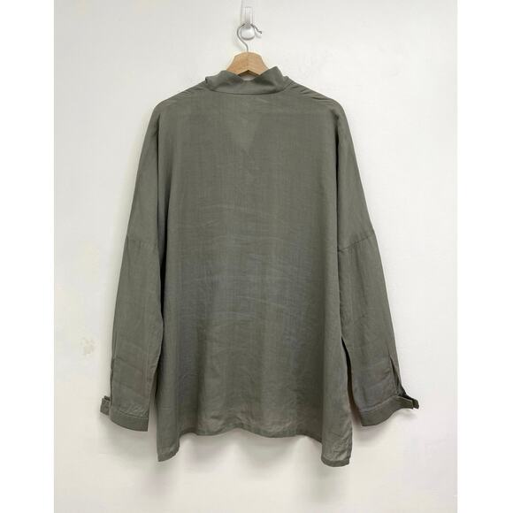 Annette Gortz Linda Oversized Boxy Lagenlook Minimalist Ramie Blouse - 40/Medium - Picture 2 of 13
